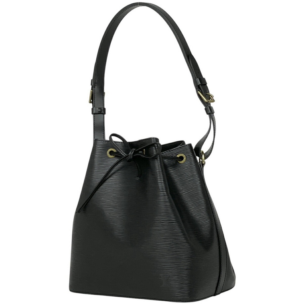 Louis Vuitton One Shoulder Hobo Bag Drawstring Epi Leather Noir Black